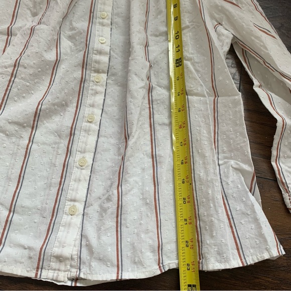 Madewell | Smocked-Neck Raglan Top Clipdot Stripe - Picture 10 of 11